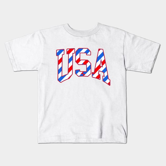 USA Pride Striped Font Kids T-Shirt by Scarebaby